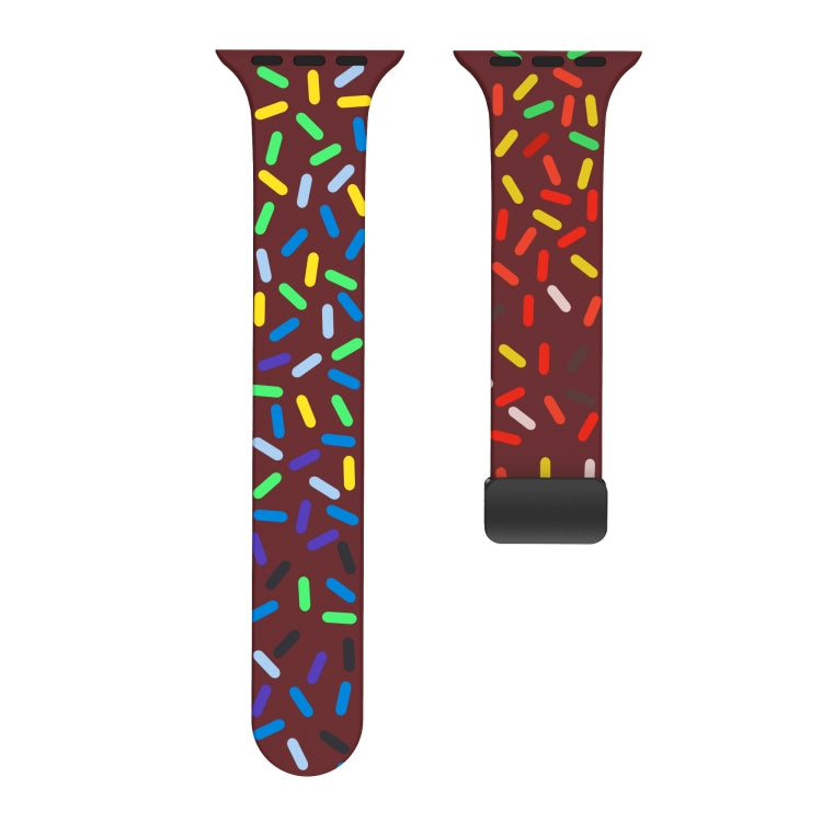 For Apple Watch 2 42mm Rainbow Dots Silicone Magnetic Black Buckle Watch Band(Wine) by bashfashion