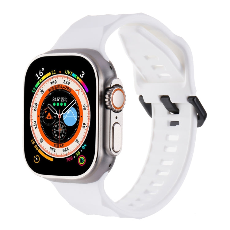 For Apple Watch Ultra 49mm Ripple Silicone Sports Watch Band(White) by bashfashion
