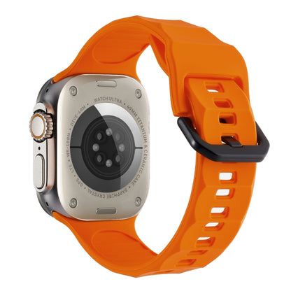 For Apple Watch Ultra 49mm Ripple Silicone Sports Watch Band(Orange) by bashfashion