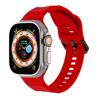 For Apple Watch Ultra 49mm Ripple Silicone Sports Watch Band(Red) by bashfashion