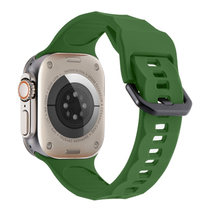For Apple Watch Ultra 49mm Ripple Silicone Sports Watch Band(Army Green) by bashfashion