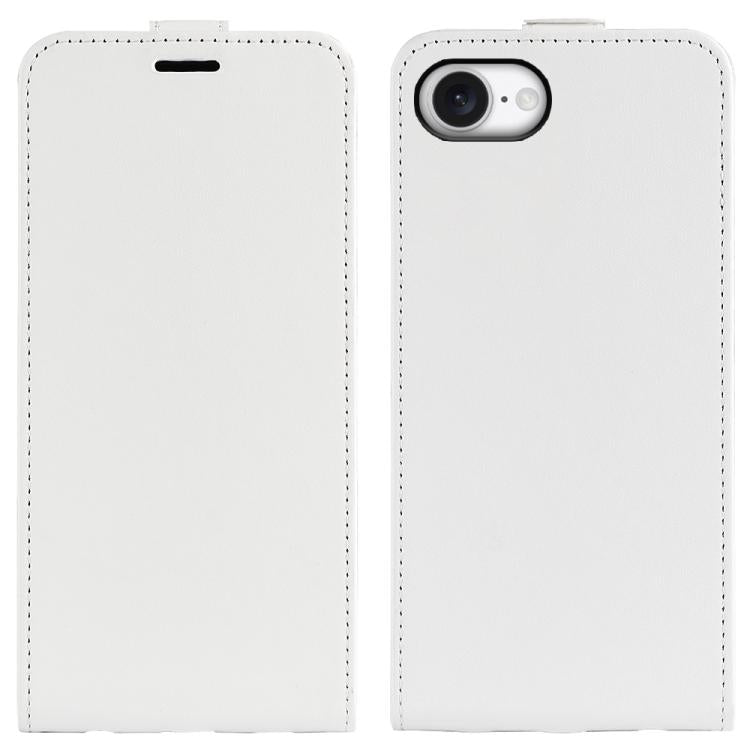 For iPhone 16e R64 Texture Single Vertical Flip Leather Phone Case(White) by bashfashion