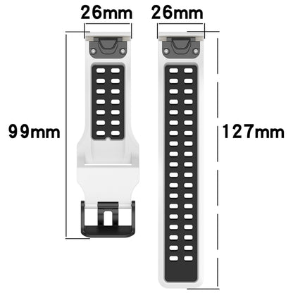 For Garmin Enduro 3 Two Color Reverse Buckle 26mm Silicone Watch Band(White+Black) by bashfashion