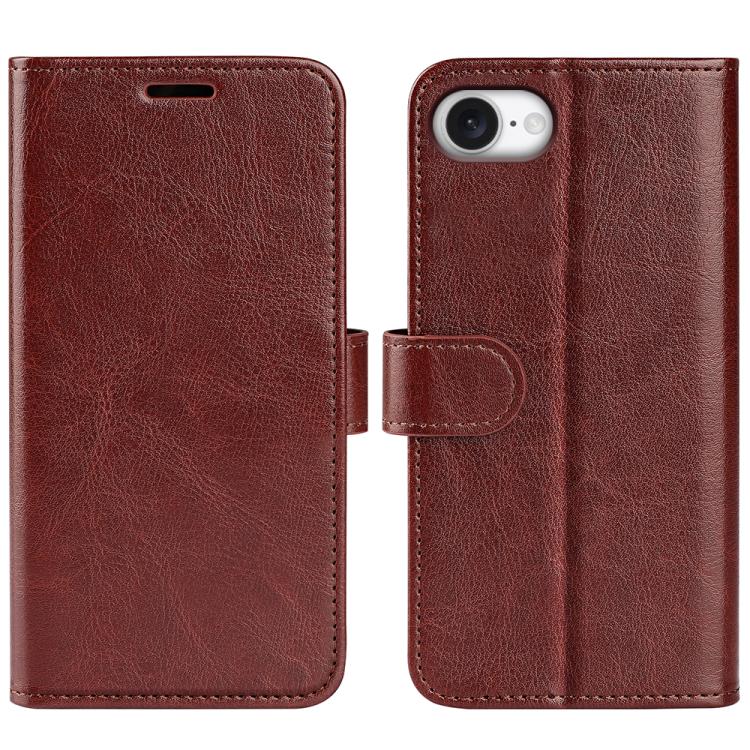 For iPhone 16e R64 Texture Horizontal Flip Leather Phone Case(Brown) by bashfashion