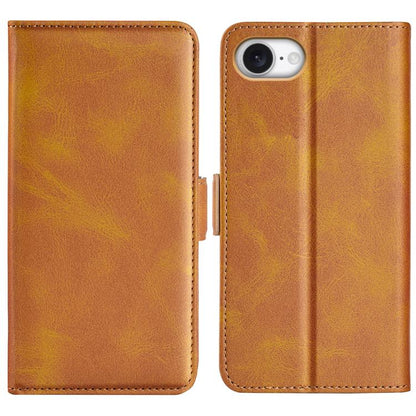 For iPhone 16e Dual-side Magnetic Buckle Horizontal Flip Leather Phone Case(Yellow) by bashfashion