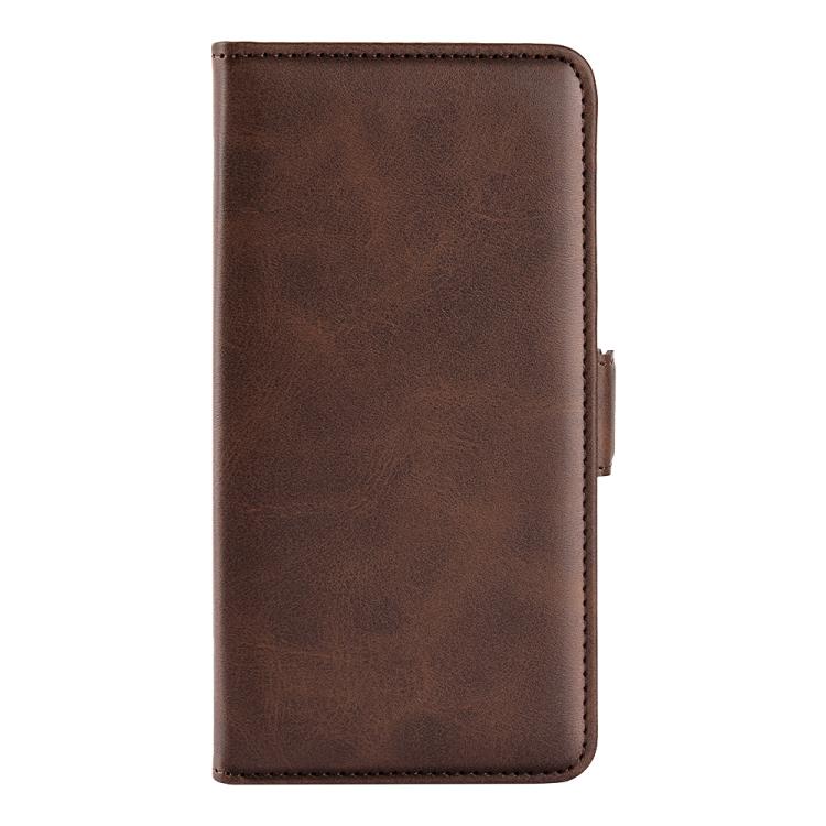 For iPhone 16e Dual-side Magnetic Buckle Horizontal Flip Leather Phone Case(Brown) by bashfashion