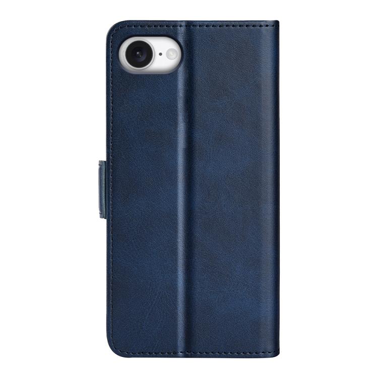 For iPhone 16e Dual-side Magnetic Buckle Horizontal Flip Leather Phone Case(Dark Blue) by bashfashion