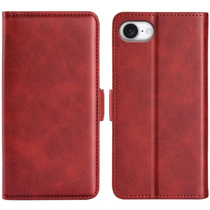 For iPhone 16e Dual-side Magnetic Buckle Horizontal Flip Leather Phone Case(Red) by bashfashion