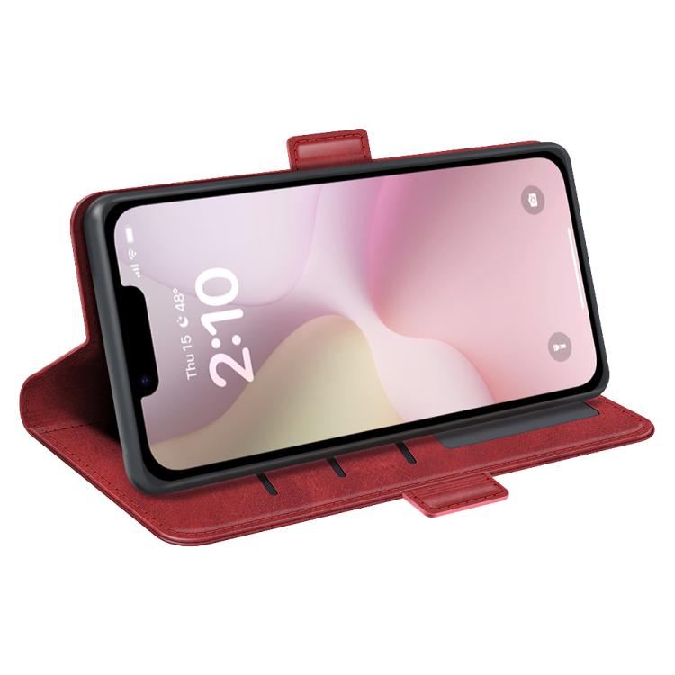 For iPhone 16e Dual-side Magnetic Buckle Horizontal Flip Leather Phone Case(Red) by bashfashion