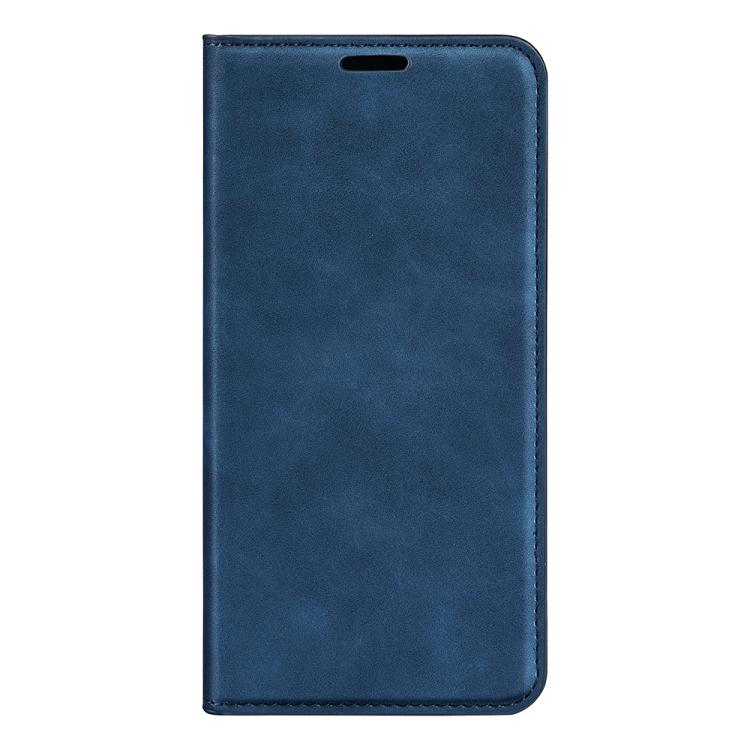 For iPhone 16e Retro-skin Magnetic Suction Leather Phone Case(Dark Blue) by bashfashion