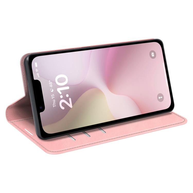 For iPhone 16e Retro-skin Magnetic Suction Leather Phone Case(Pink) by bashfashion