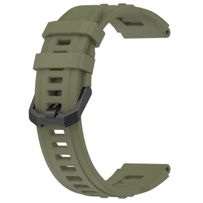 For Amazfit T-Rex Ultra Silicone Sports Watch Band(Dark Green) by bashfashion