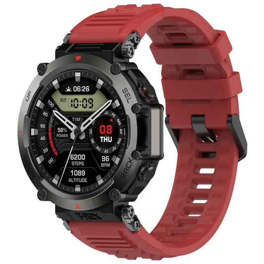 For Amazfit T-Rex Ultra Silicone Sports Watch Band(Red) by bashfashion