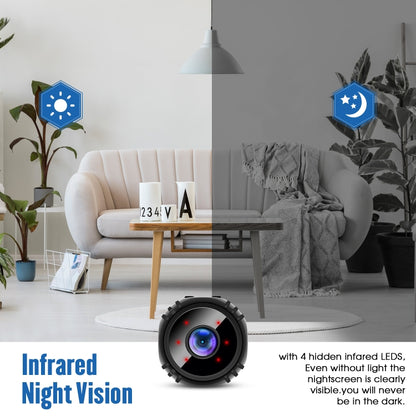 W8 Mini Camera HD 1080P Night Vision Battery Video Surveillance Wifi Smart Home Camera(White) by bashfashion