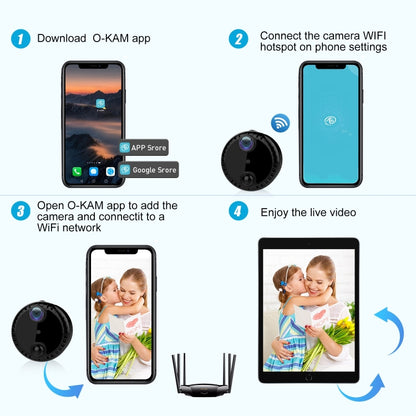 R10 4K HD Night Vision Cell Phone Remote Camera WiFi Webcam Home Network Monitor Camera(Black) by bashfashion