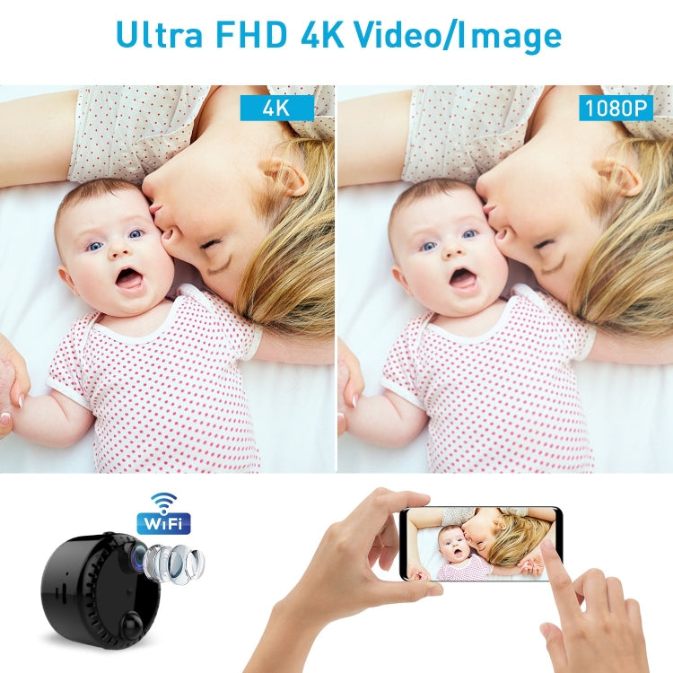 R10 4K HD Night Vision Cell Phone Remote Camera WiFi Webcam Home Network Monitor Camera(Black) by bashfashion
