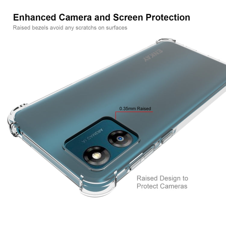 For Motorola Moto E13 4G ENKAY Transparent TPU Shockproof Phone Case with Glass Film by ENKAY