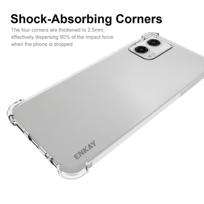 For Motorola Moto G73 5G ENKAY Transparent TPU Shockproof Phone Case with Glass Film by ENKAY