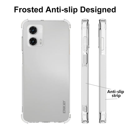 For Motorola Moto G73 5G ENKAY Transparent TPU Shockproof Phone Case with Glass Film by ENKAY