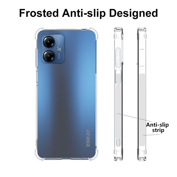 For Motorola Moto G14 4G ENKAY Transparent TPU Shockproof Phone Case with Glass Film by ENKAY
