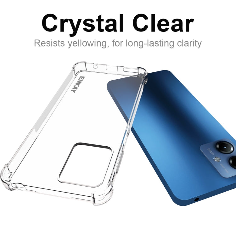 For Motorola Moto G14 4G ENKAY Transparent TPU Shockproof Phone Case with Glass Film by ENKAY