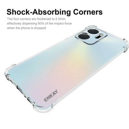 For Honor X7A 4G Global ENKAY Transparent TPU Shockproof Phone Case with Glass Film by ENKAY