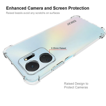 For Honor X7A 4G Global ENKAY Transparent TPU Shockproof Phone Case with Glass Film by ENKAY