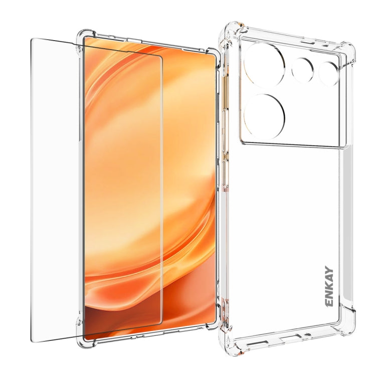For ZTE Nubia Z50 Ultra 5G ENKAY Transparent TPU Shockproof Phone Case with Glass Film by ENKAY