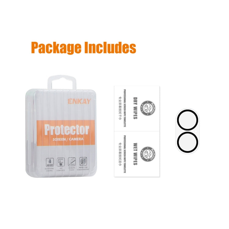 For iPhone 16 / 16 Plus ENKAY Hat-Prince 9H Rear Camera Lens Tempered Glass Film by ENKAY
