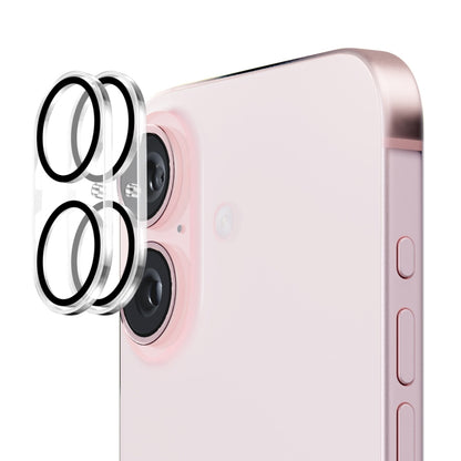 For iPhone 16 / 16 Plus 2pcs ENKAY Hat-Prince 9H Rear Camera Lens Tempered Glass Film by ENKAY