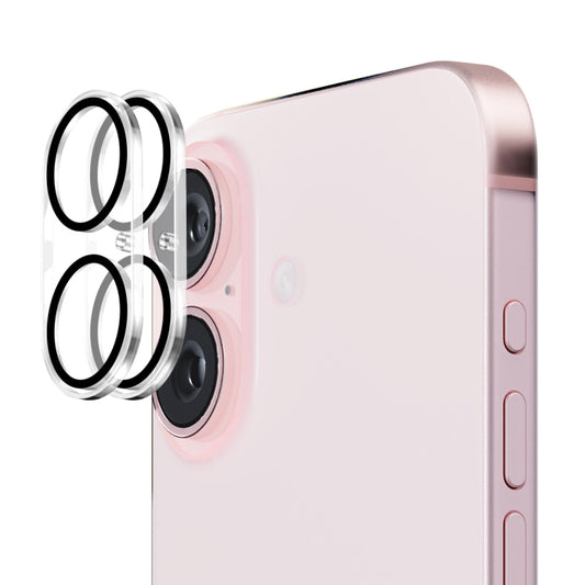 For iPhone 16 / 16 Plus 2pcs ENKAY Hat-Prince 9H Rear Camera Lens Tempered Glass Film by ENKAY