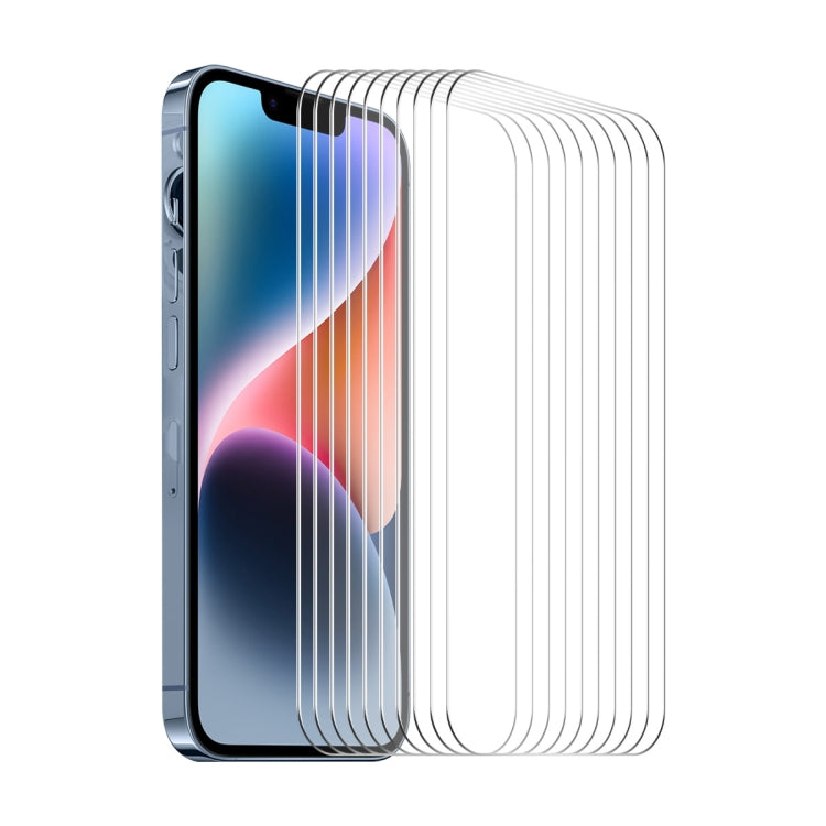 For iPhone 15 Plus 10pcs ENKAY 0.26mm 9H 2.5D High Aluminum-silicon Tempered Glass Film by ENKAY