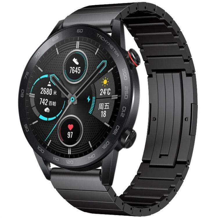 For Honor Magic Watch 2 46mm One Bead Titanium Alloy Watch Band(Black) by bashfashion