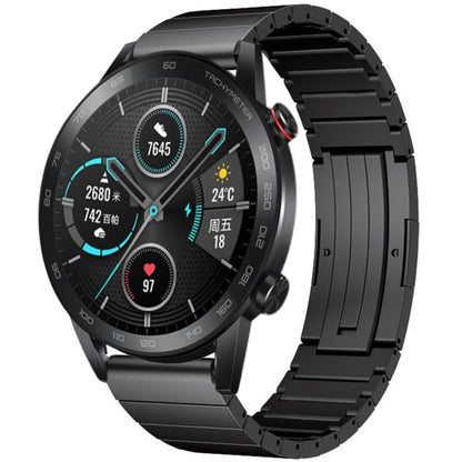 For Honor Magic Watch 2 46mm One Bead Titanium Alloy Watch Band(Black) by bashfashion