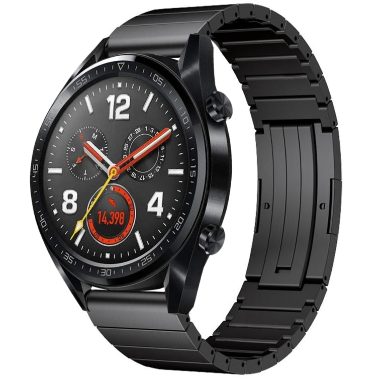 For Huawei Watch GT 42mm / 46mm One Bead Titanium Alloy Watch Band(Black) by bashfashion