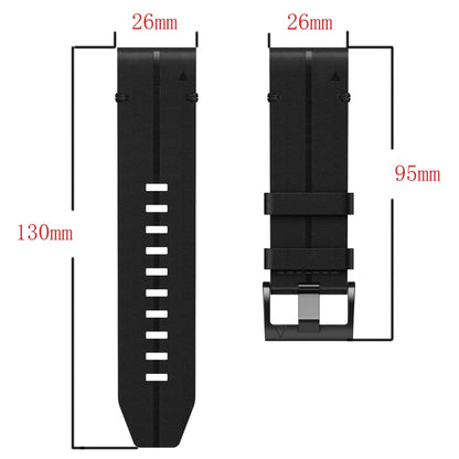 For Garmin Tactix 7 Leather Textured 26mm Watch Band(Black) by bashfashion