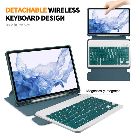 For Samsung Galaxy Tab S9 ENKAY 360 Degree Rotation Leather TPU Smart Case with Wireless Keyboard(Light Blue) by ENKAY