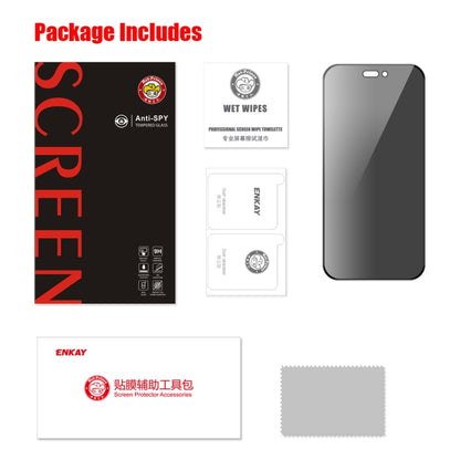For iPhone 15 ENKAY Hat-Prince 28 Degree Anti-peeping Tempered Glass Full Screen Film by ENKAY
