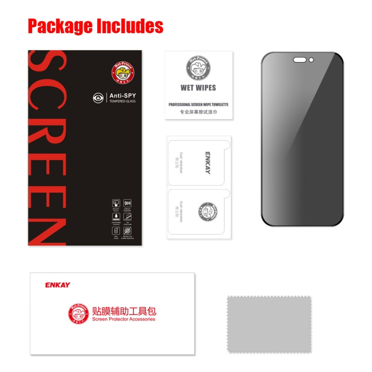 For iPhone 15 Plus ENKAY Hat-Prince 28 Degree Anti-peeping Tempered Glass Full Screen Film by ENKAY
