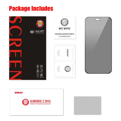 For iPhone 15 Pro Max ENKAY Hat-Prince 28 Degree Anti-peeping Tempered Glass Full Screen Film by ENKAY