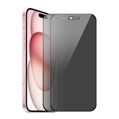 For iPhone 16 Plus 2pcs ENKAY Hat-Prince 28° Anti-peeping Tempered Glass Protector Full Screen Film by ENKAY