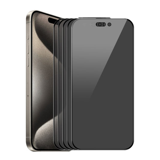 For iPhone 16 Pro Max 5pcs ENKAY Hat-Prince 28° Anti-peeping Tempered Glass Protector Full Screen Film by ENKAY