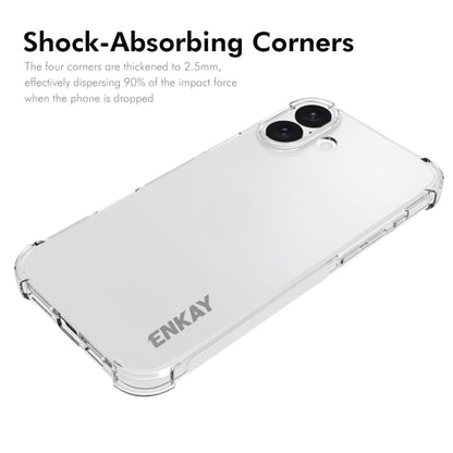 For iPhone 16 Plus ENKAY Hat-Prince Transparent TPU Shockproof Phone Case by ENKAY