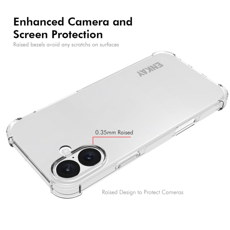 For iPhone 16 Plus ENKAY Hat-Prince Transparent TPU Shockproof Phone Case by ENKAY