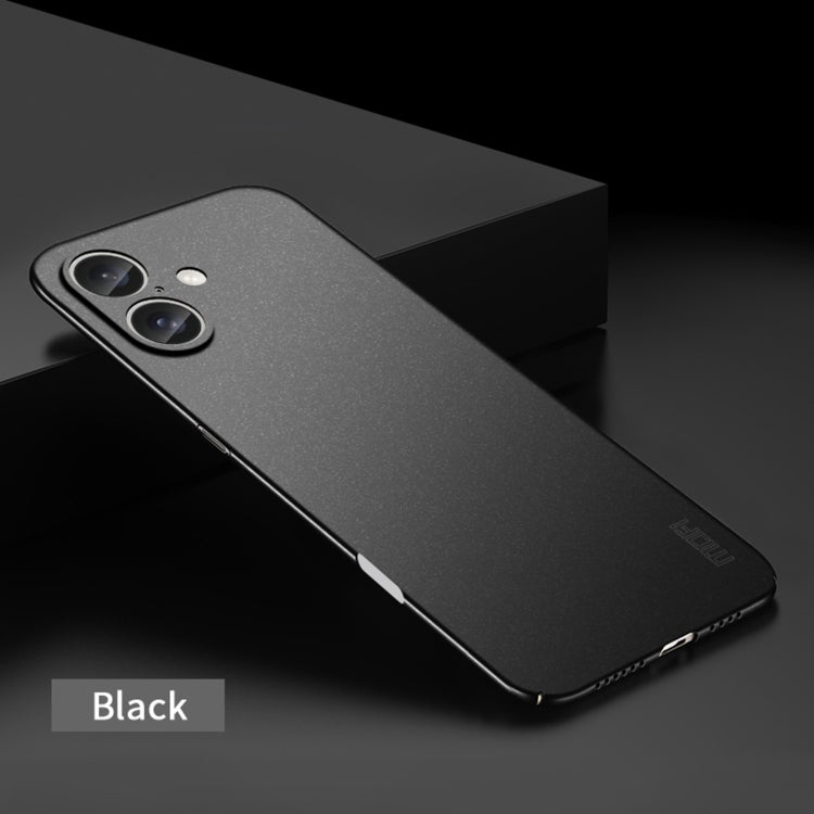 For iPhone 16 Plus MOFI Fandun Series Frosted PC Ultra-thin All-inclusive Phone Case(Black) by MOFI