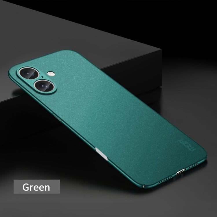 For iPhone 16 Plus MOFI Fandun Series Frosted PC Ultra-thin All-inclusive Phone Case(Green) by MOFI