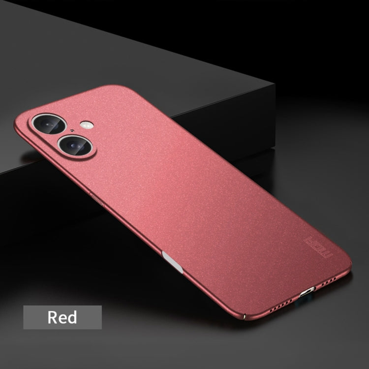 For iPhone 16 Plus MOFI Fandun Series Frosted PC Ultra-thin All-inclusive Phone Case(Red) by MOFI