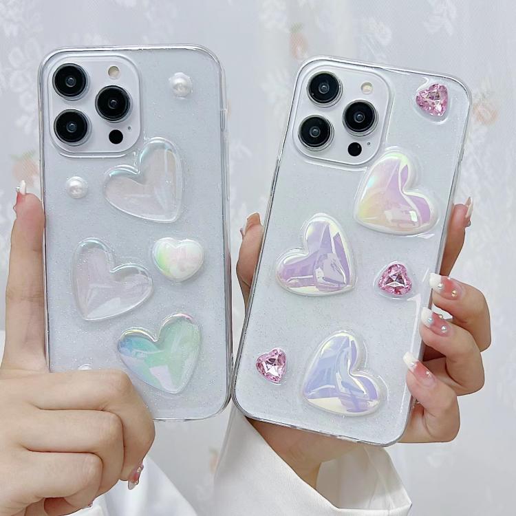 For iPhone 16e Love Epoxy TPU Phone Case(Pink) by bashfashion