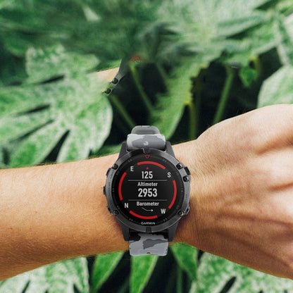 For Garmin Enduro 3 Camouflage 26mm Silicone Watch Band(Camouflage White) by bashfashion