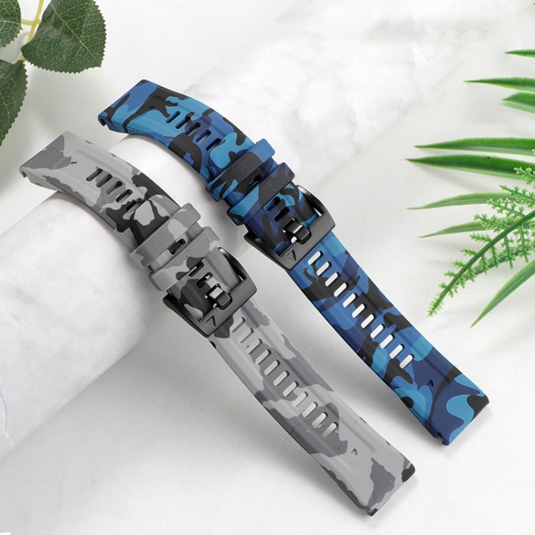 For Garmin Fenix E 47mm Camouflage 22mm Silicone Watch Band(Camouflage White) by bashfashion